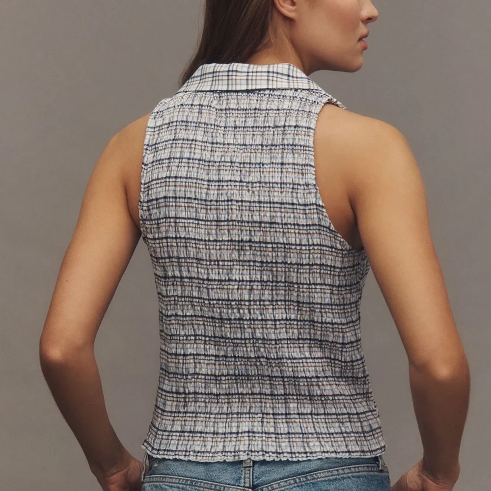 Anthropologie Pilcro Sleeveless Shirred Top, NWOT - Picture 2 of 7